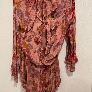 Plus Size Floral Romper Light Pink XXL